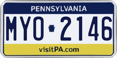 PA license plate MYO2146