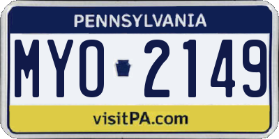 PA license plate MYO2149