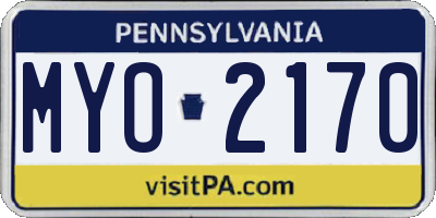 PA license plate MYO2170