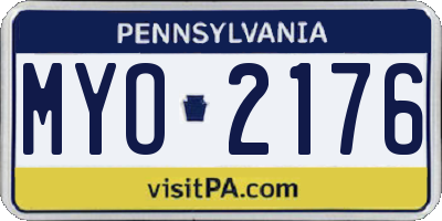 PA license plate MYO2176