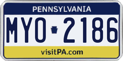 PA license plate MYO2186