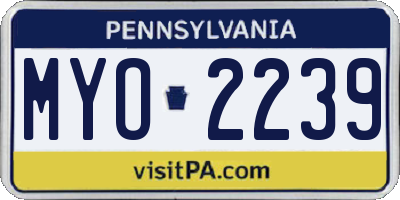 PA license plate MYO2239
