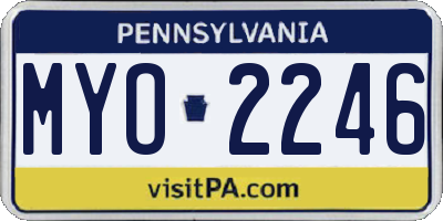 PA license plate MYO2246
