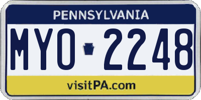 PA license plate MYO2248
