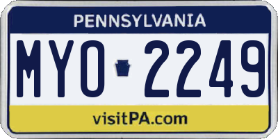 PA license plate MYO2249