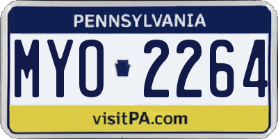 PA license plate MYO2264