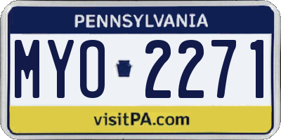 PA license plate MYO2271
