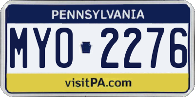 PA license plate MYO2276