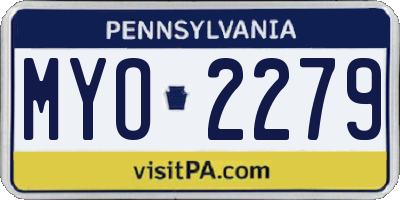 PA license plate MYO2279