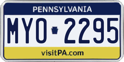 PA license plate MYO2295