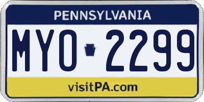PA license plate MYO2299