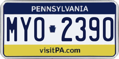 PA license plate MYO2390
