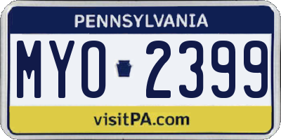 PA license plate MYO2399