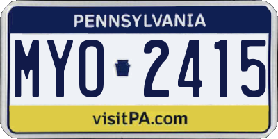 PA license plate MYO2415