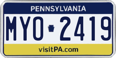 PA license plate MYO2419