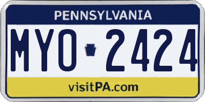 PA license plate MYO2424