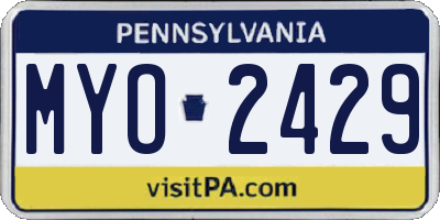 PA license plate MYO2429