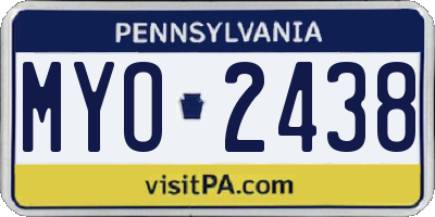 PA license plate MYO2438