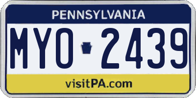 PA license plate MYO2439