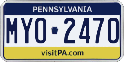 PA license plate MYO2470