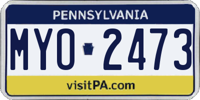 PA license plate MYO2473