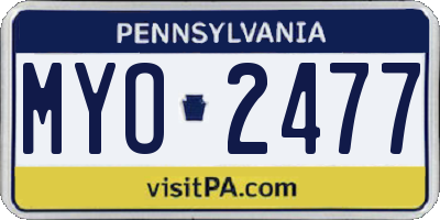 PA license plate MYO2477