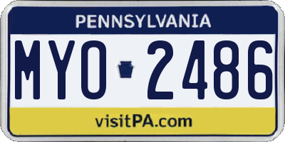 PA license plate MYO2486