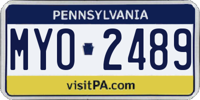 PA license plate MYO2489