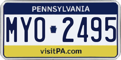 PA license plate MYO2495