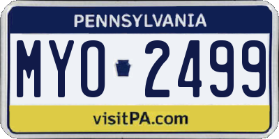 PA license plate MYO2499