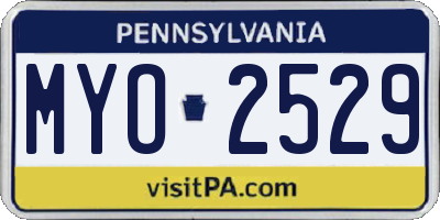 PA license plate MYO2529