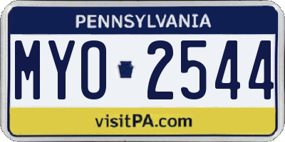 PA license plate MYO2544