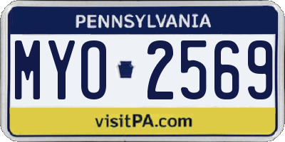 PA license plate MYO2569