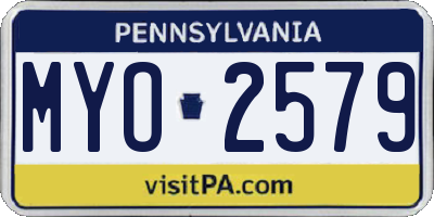 PA license plate MYO2579