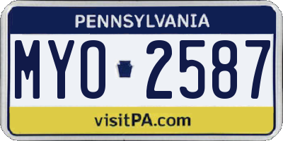 PA license plate MYO2587