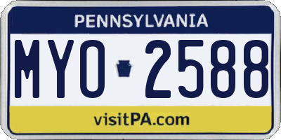PA license plate MYO2588
