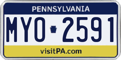 PA license plate MYO2591