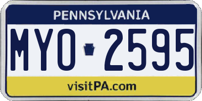 PA license plate MYO2595