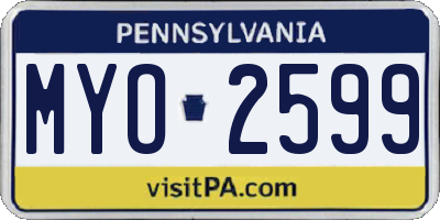 PA license plate MYO2599