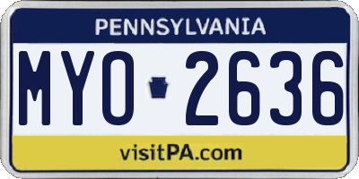 PA license plate MYO2636