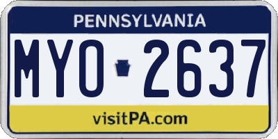 PA license plate MYO2637