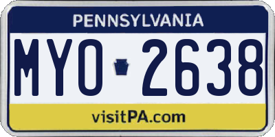 PA license plate MYO2638