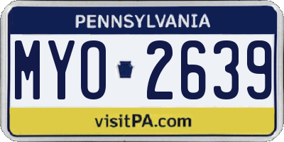 PA license plate MYO2639