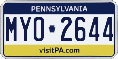 PA license plate MYO2644