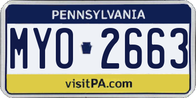 PA license plate MYO2663