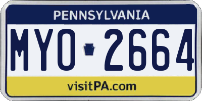 PA license plate MYO2664