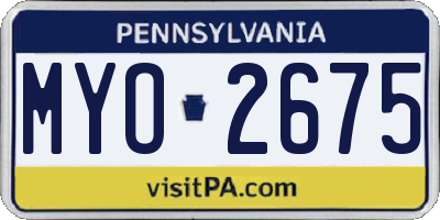 PA license plate MYO2675