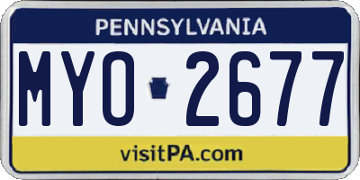 PA license plate MYO2677