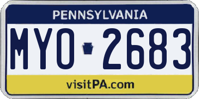 PA license plate MYO2683