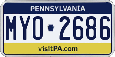 PA license plate MYO2686